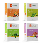 Natural Handmade Soaps Combo -Kesar | Neem | Lime Leaf | Haldi Chandan Soap