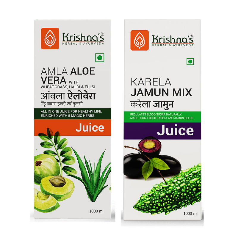 Amla Aloe Vera Wheat grass Haldi Tulsi Juice 1000 ml | Karela Jamun Mix Juice 1000 ml