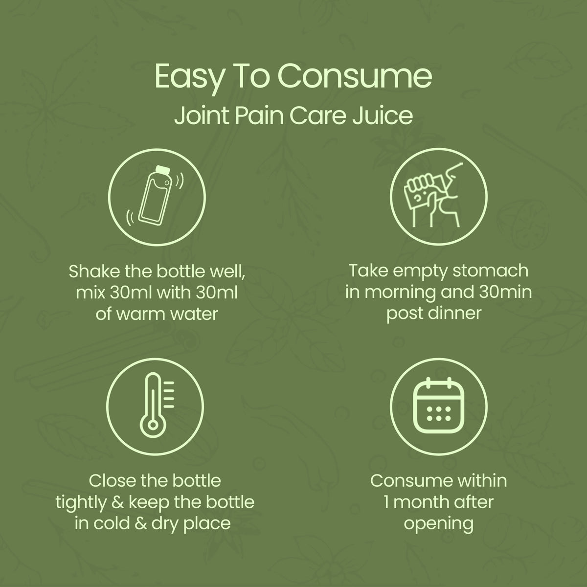 Easy to consume Joint Pain Care juice