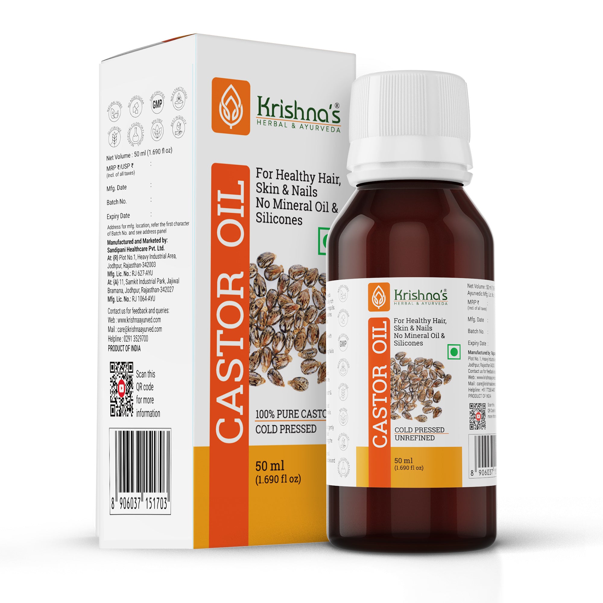 Buy Krishna's Herbal & Ayurveda Castor Oil - 50 ml