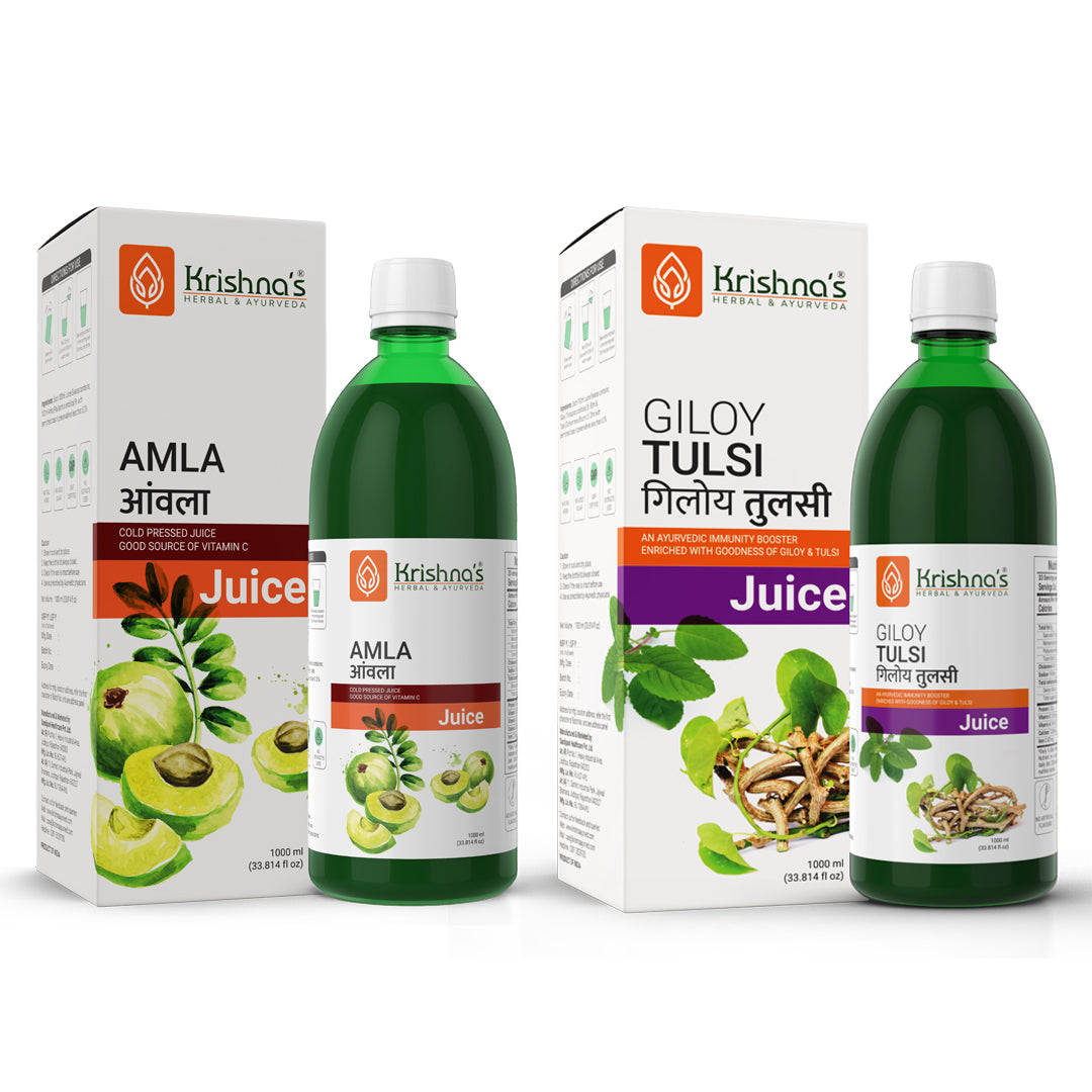 Immunity Health Combo - Amla Juice 1000 ml | Giloy Tulsi 1000 ml