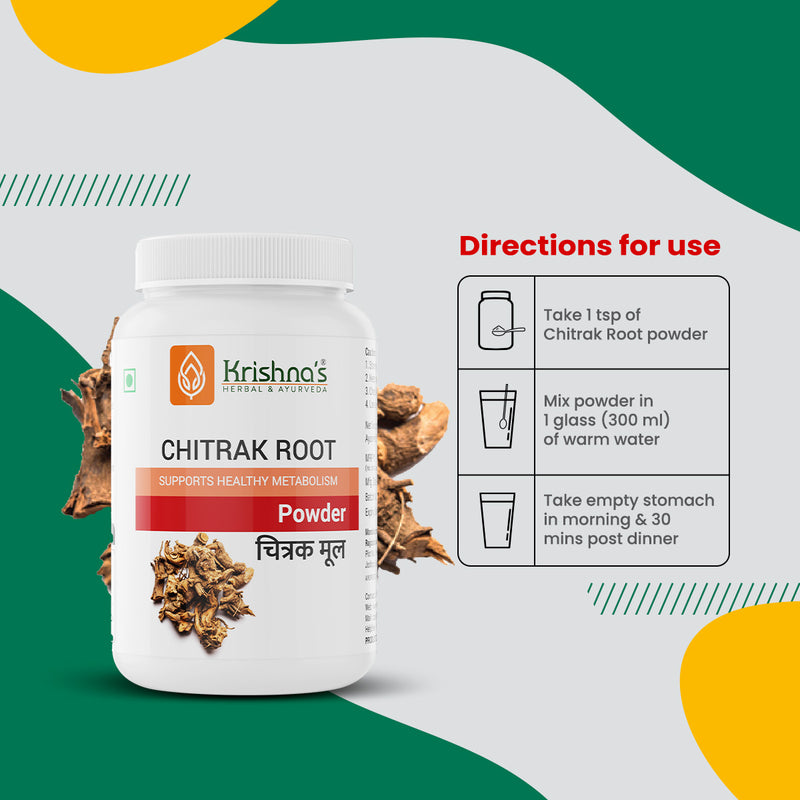 Buy Krishna's Ayurveda Chitrak Root (Plumbago zeylanica) Powder Online ...