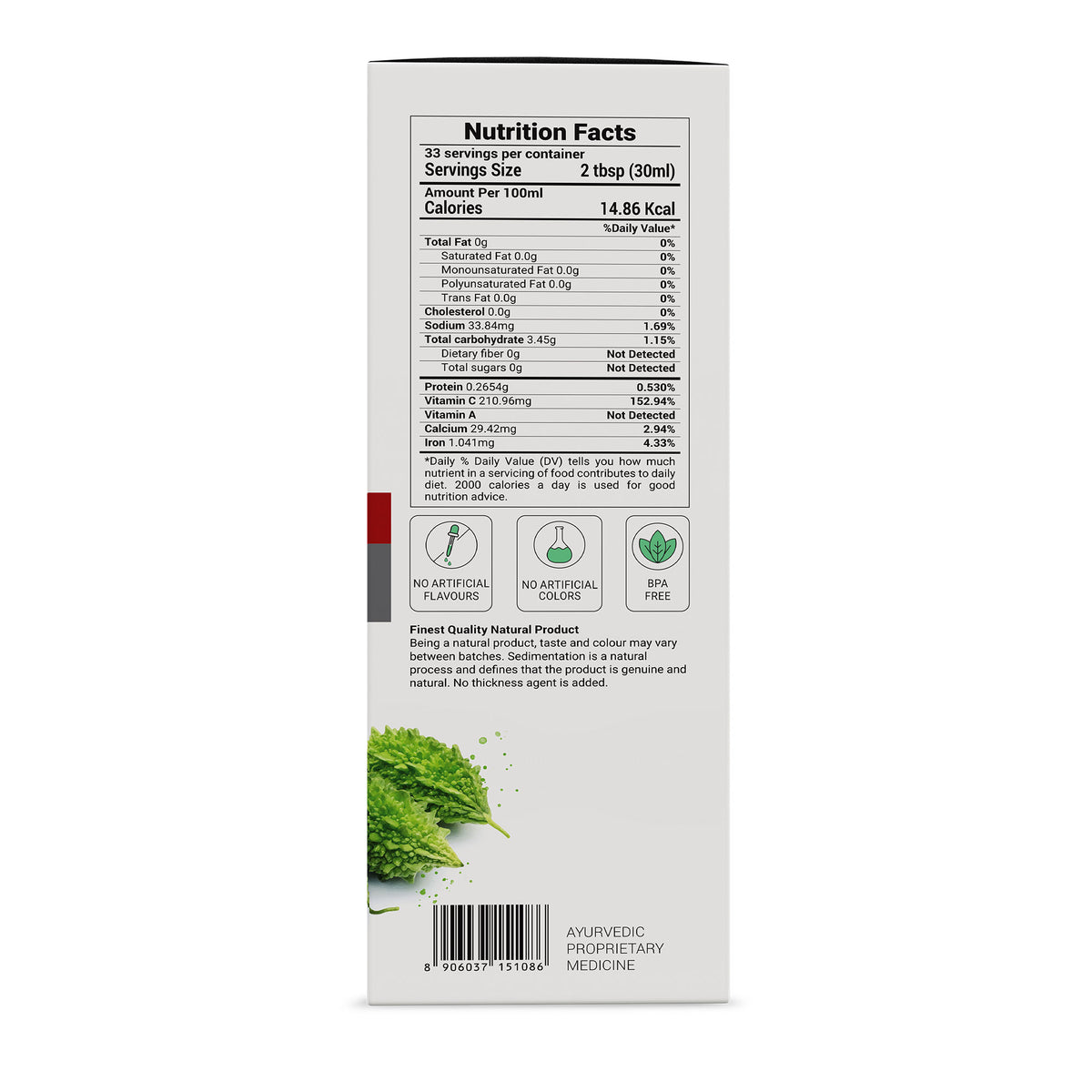 Diabic care juice Nutrition facts