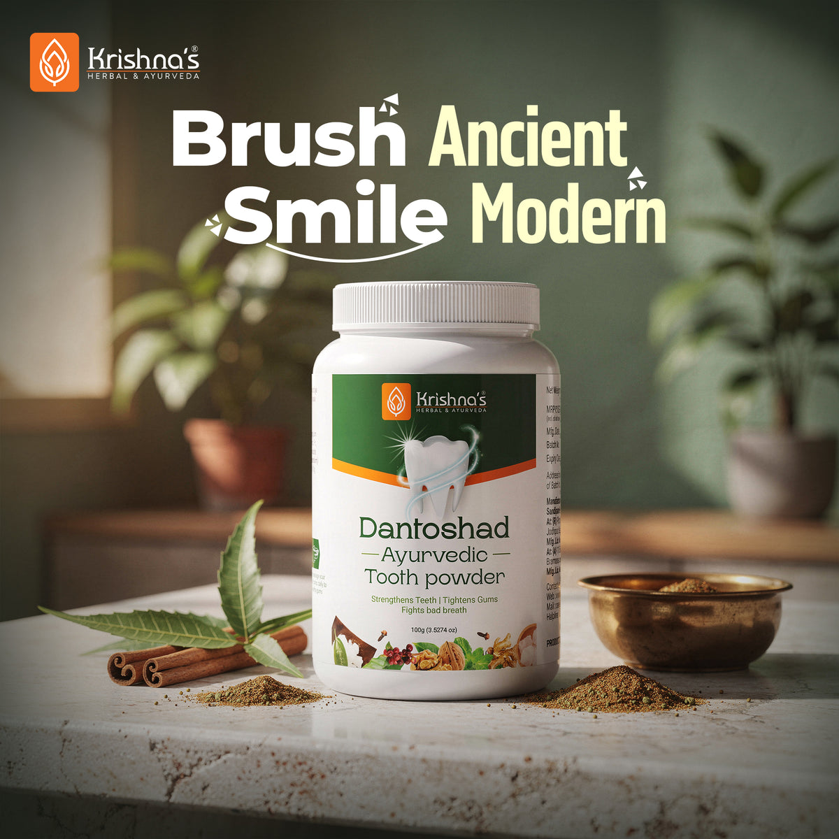 Brush ancient smile modern