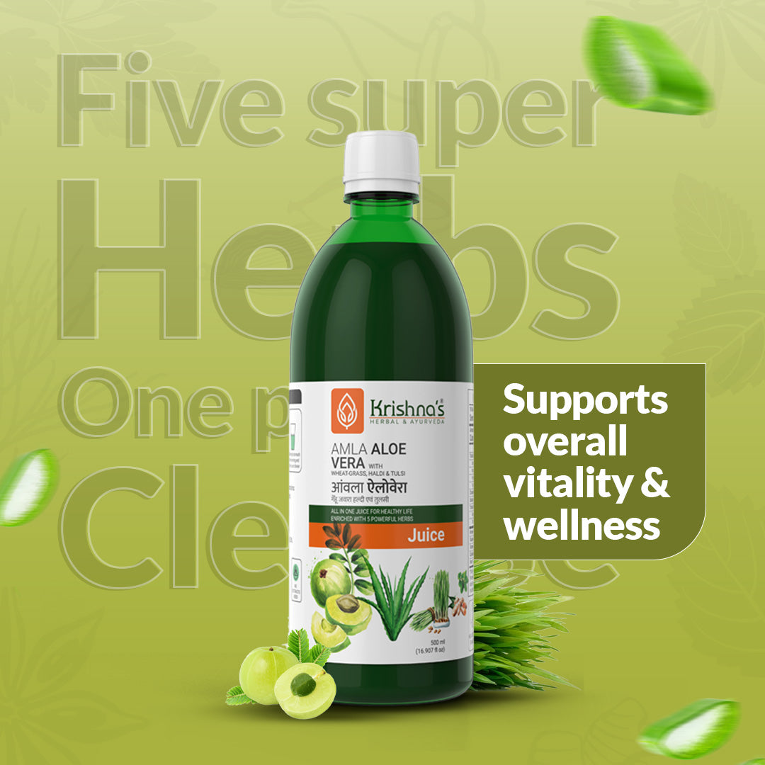 Amla Aloe Vera Wheat grass Haldi Tulsi Juice