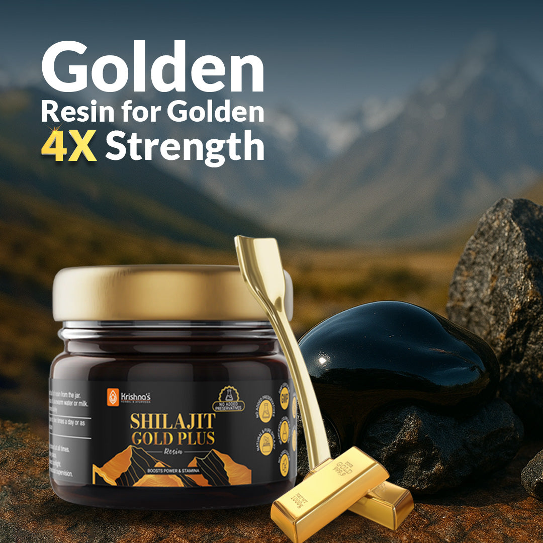 Krishna's Shilajit resin for golden strength