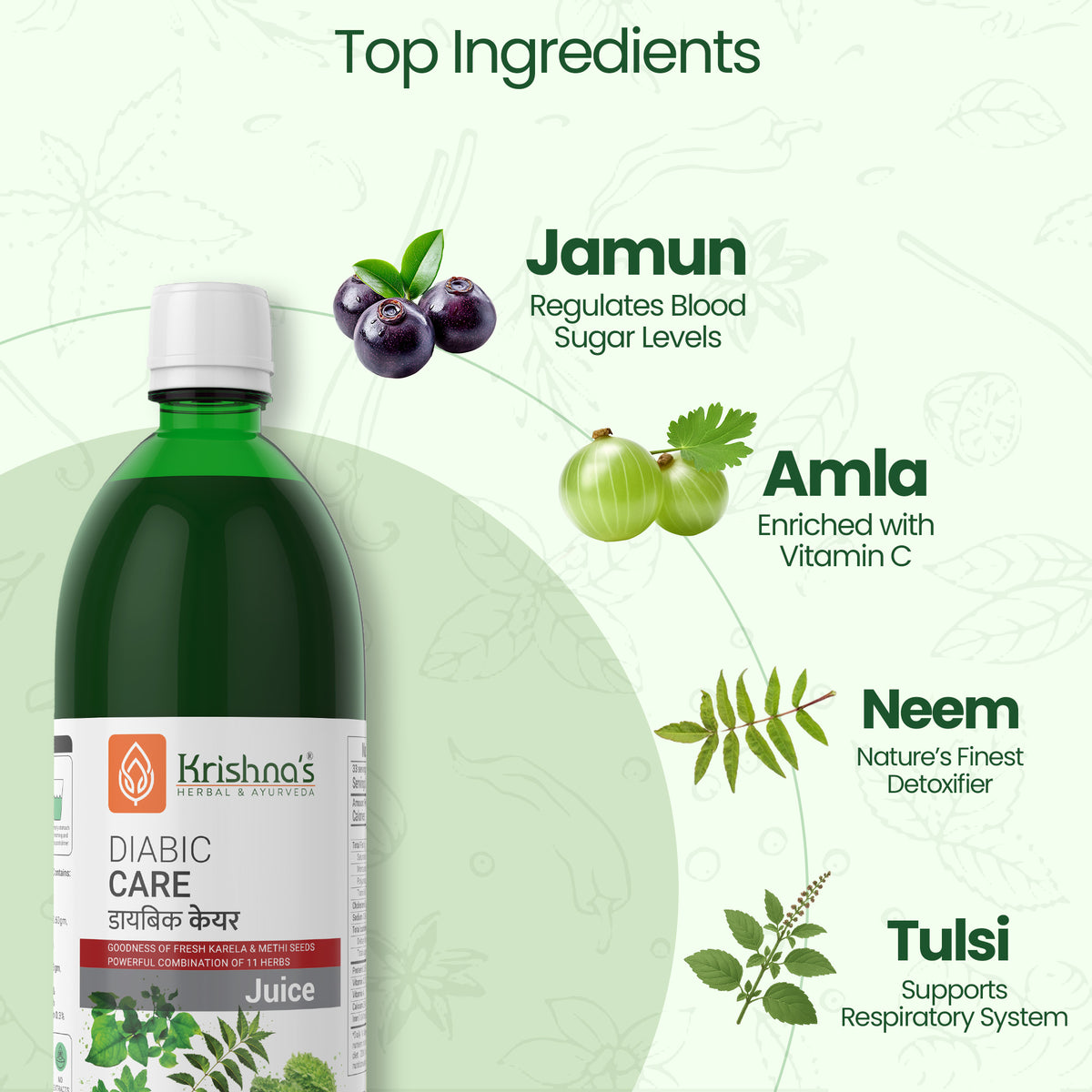 Diabic care juice ingredients