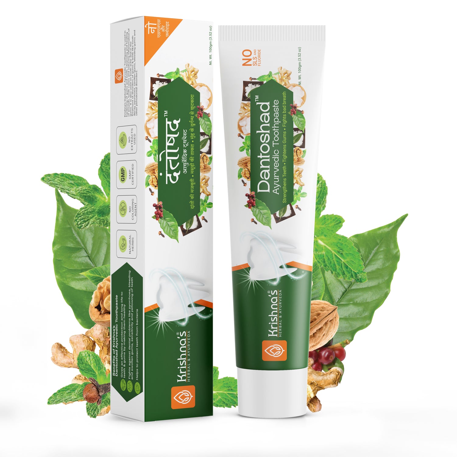 SLS Free Dantoshad Ayurvedic Toothpaste