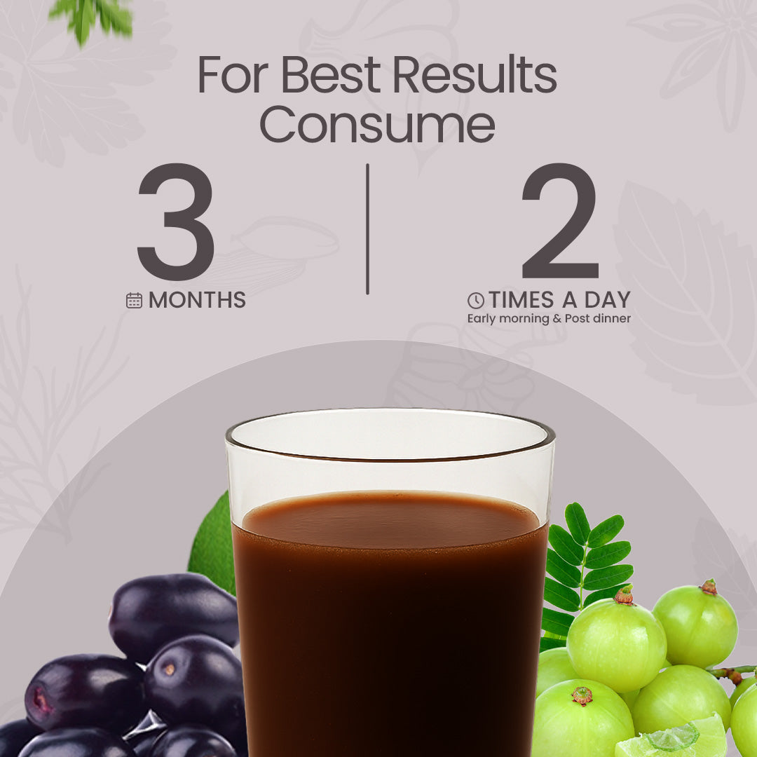 For best results consume diabic care plus juice 3months 
