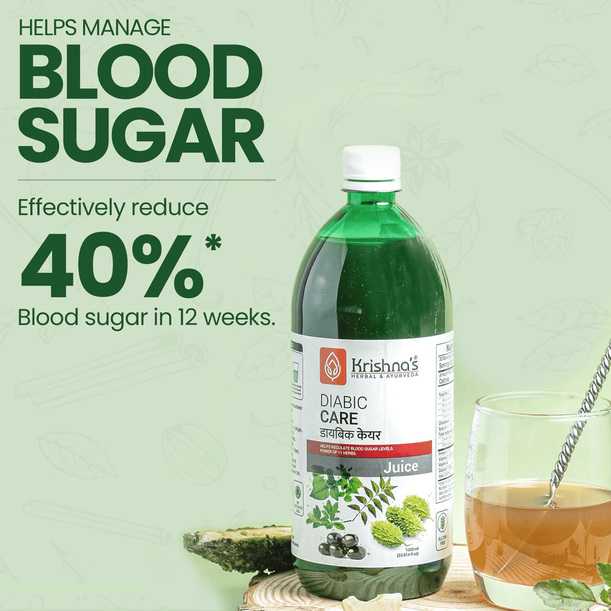 Diabic care juice helps manage blood sugar