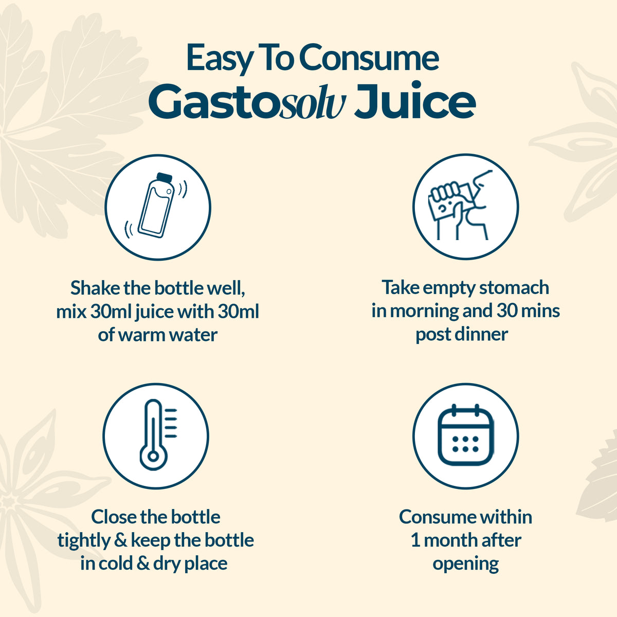 Easy to consume Gastosolv Juice