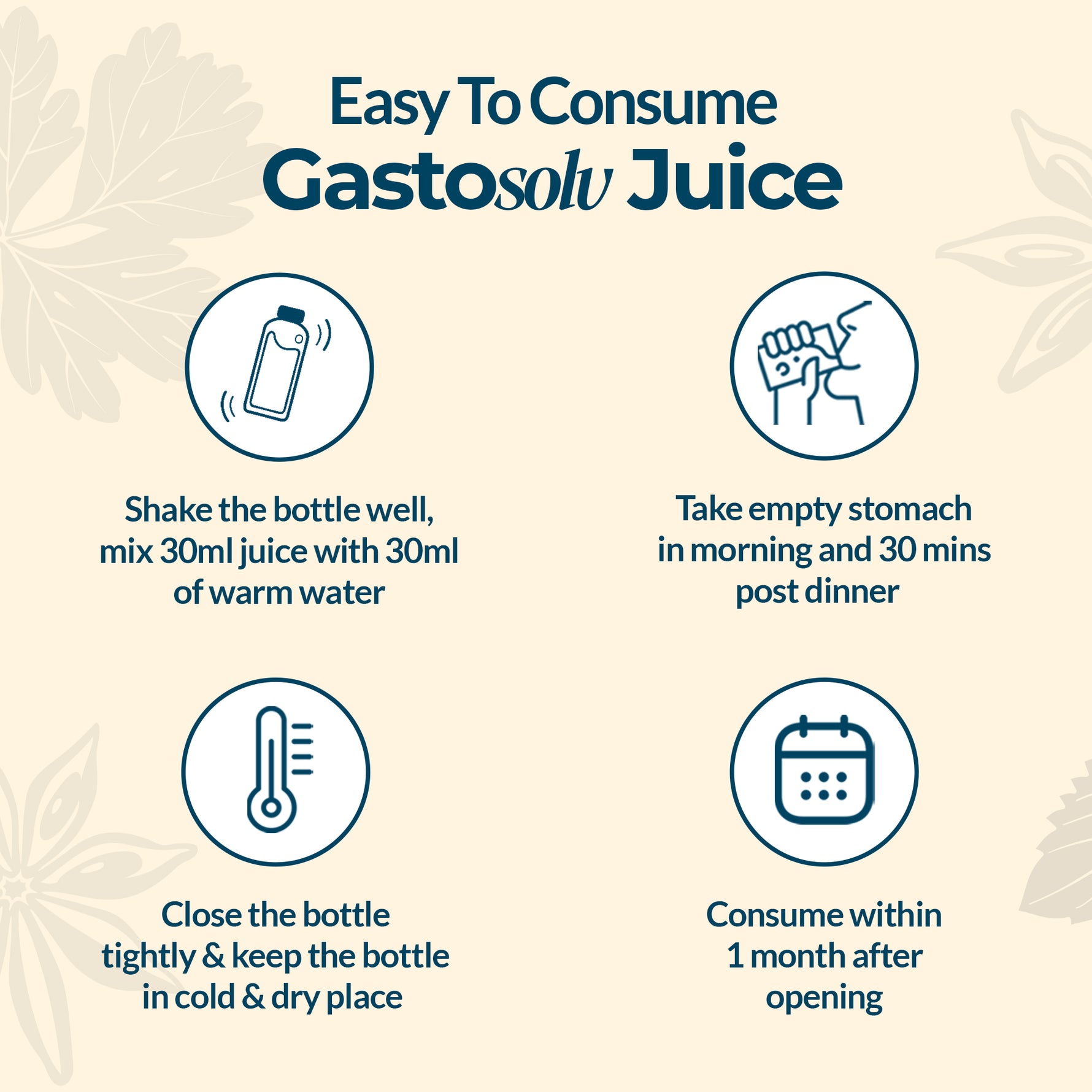 Easy to consume Gastosolv Juice