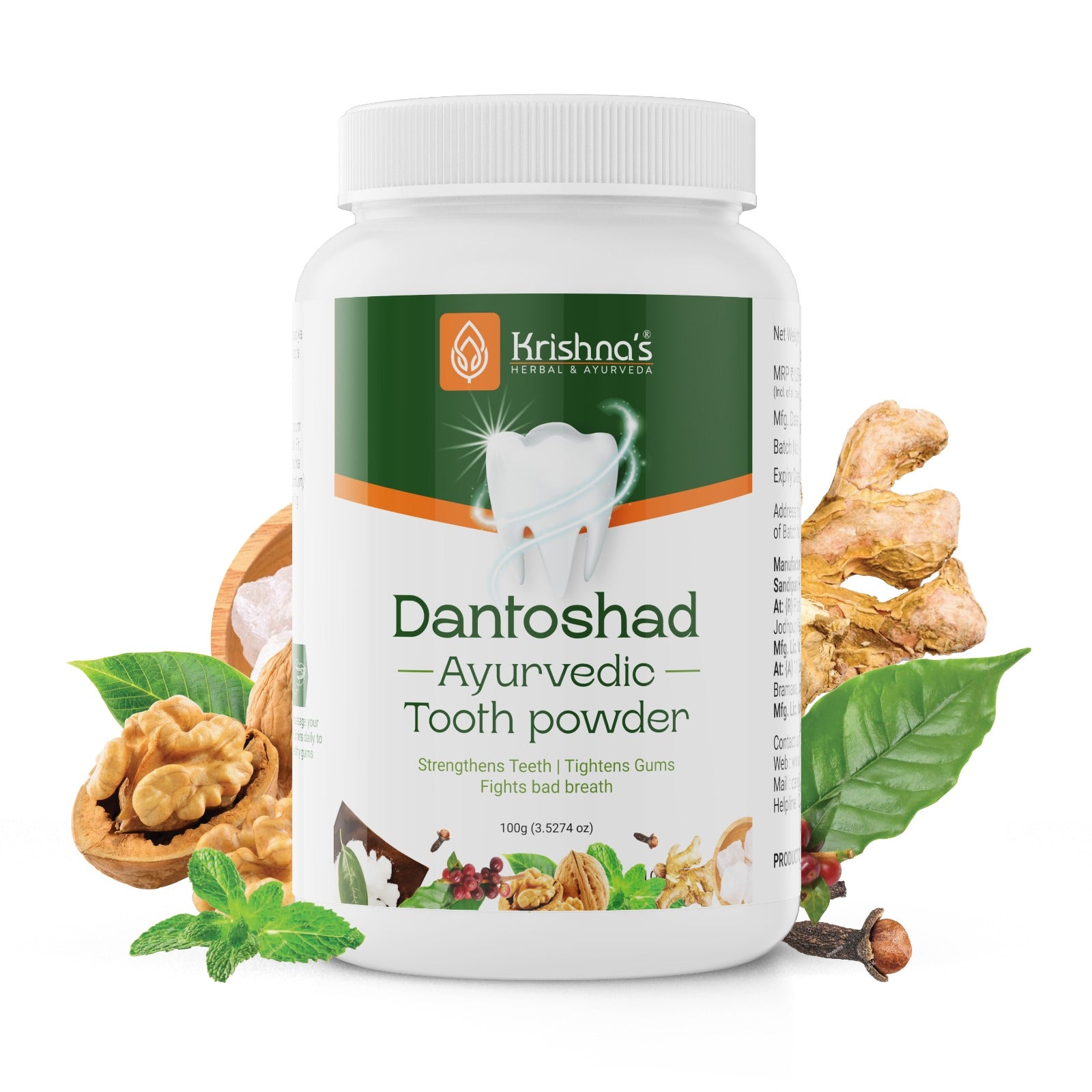 Krishna's Dantoshad ayurvedic tooth powder