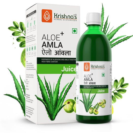 KRISHNA AYURVEDA ALOE AMLA MIX JUICE Bottle of 1000 ML