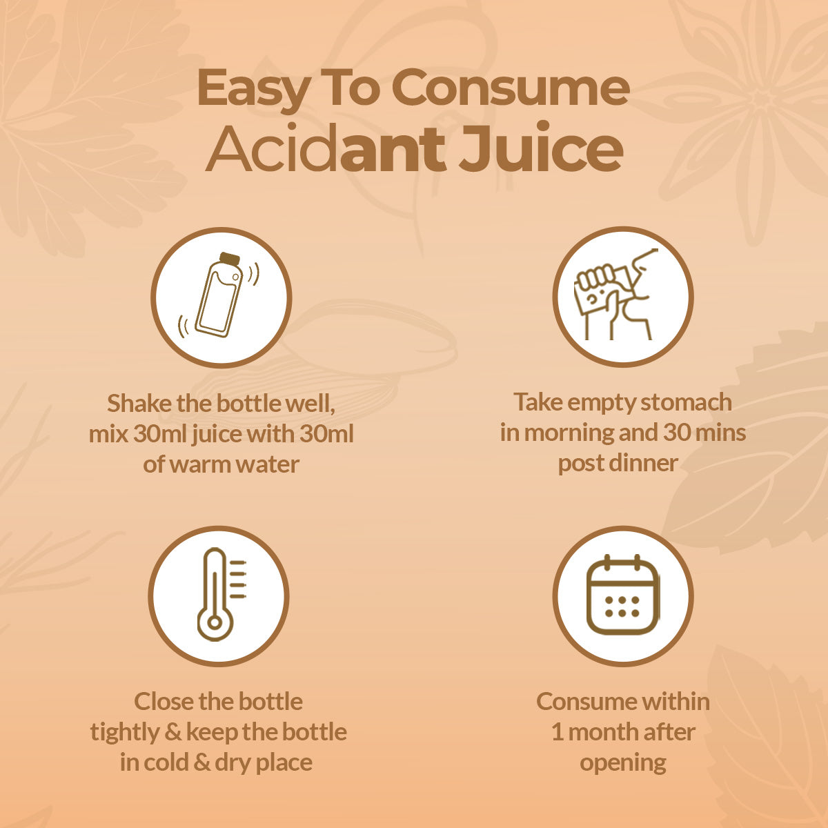 Easy to consume acidant juice