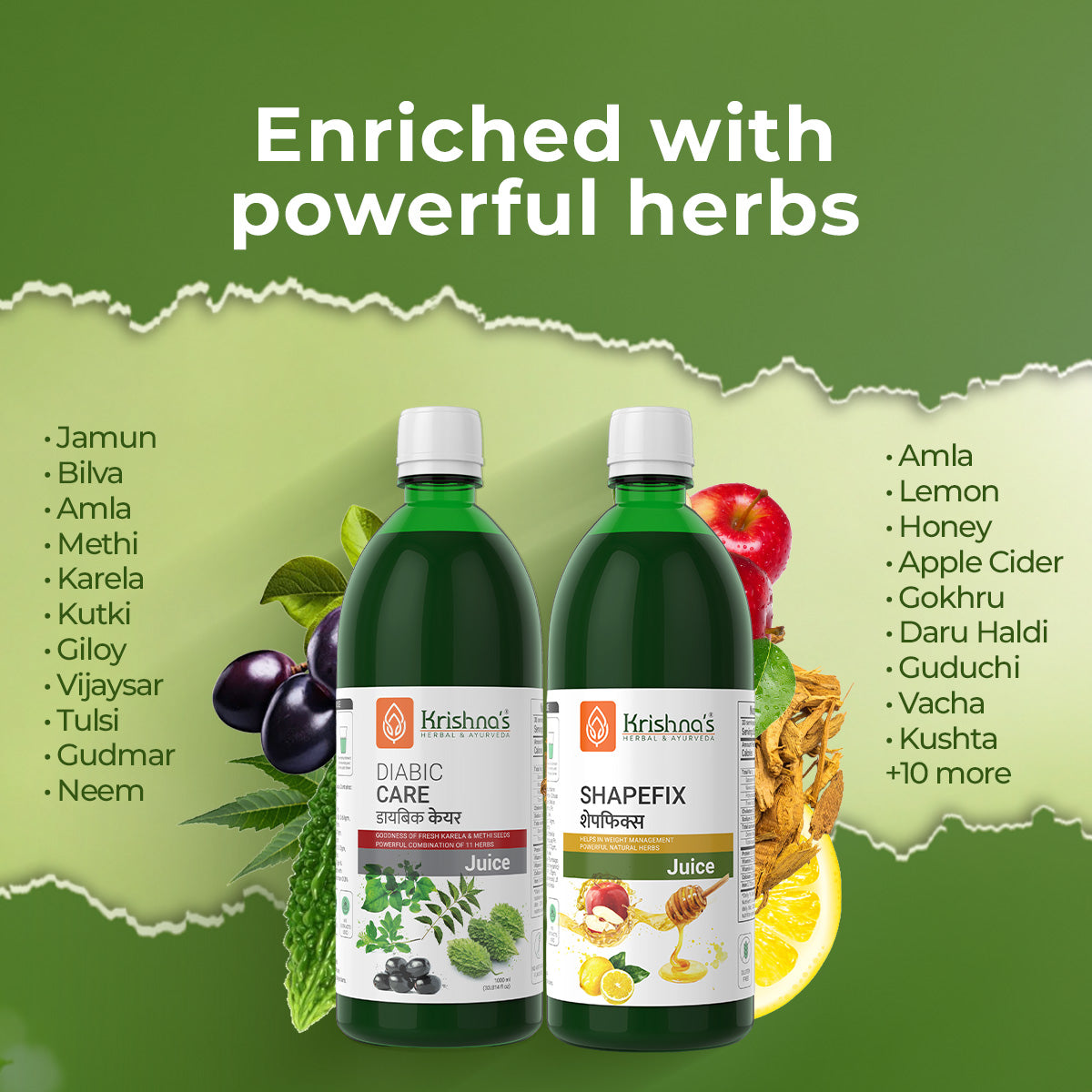 Ingredients of diab\ic and shapefix juice