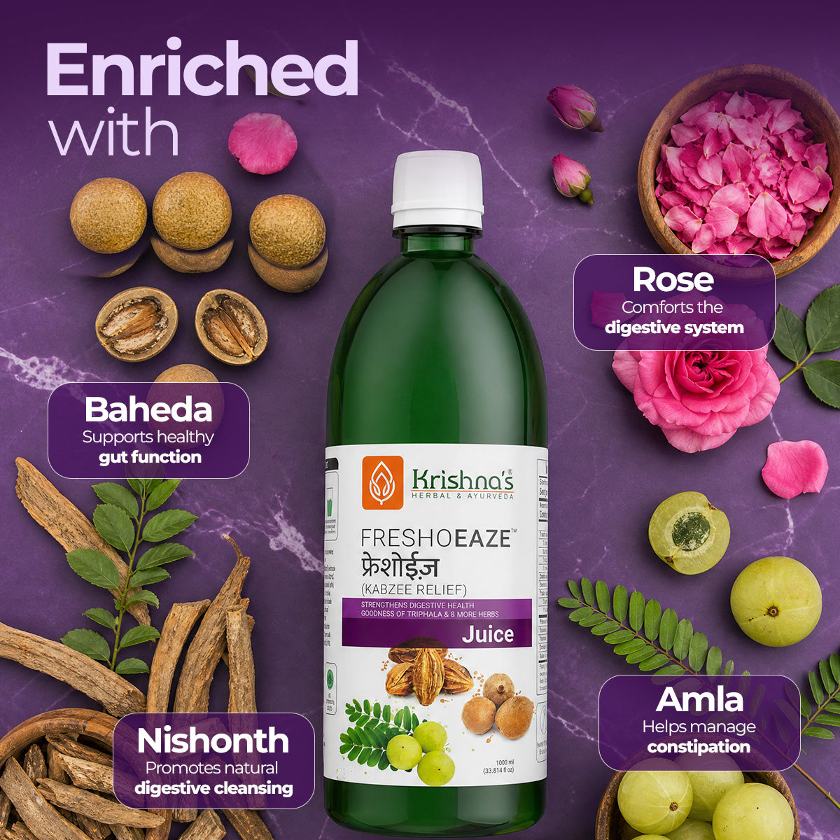Key ingredients of Freshoeaze juice