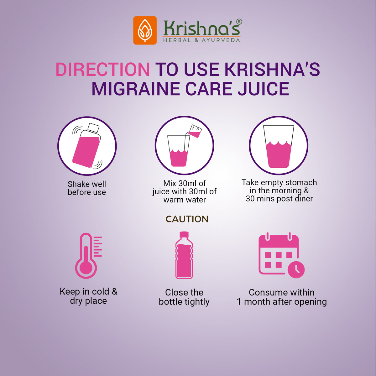 Migraine Care Juice Direction to use