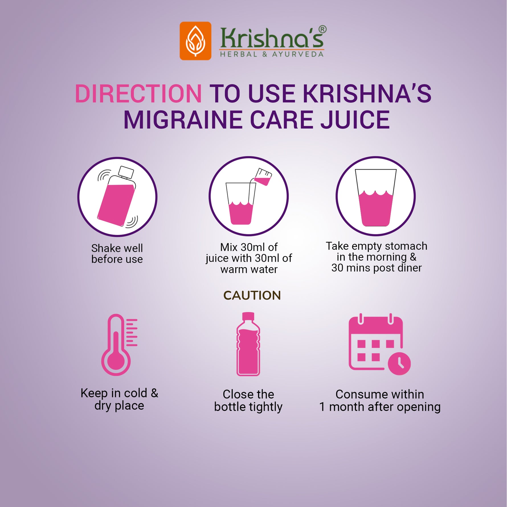 Migraine Care Juice Direction to use