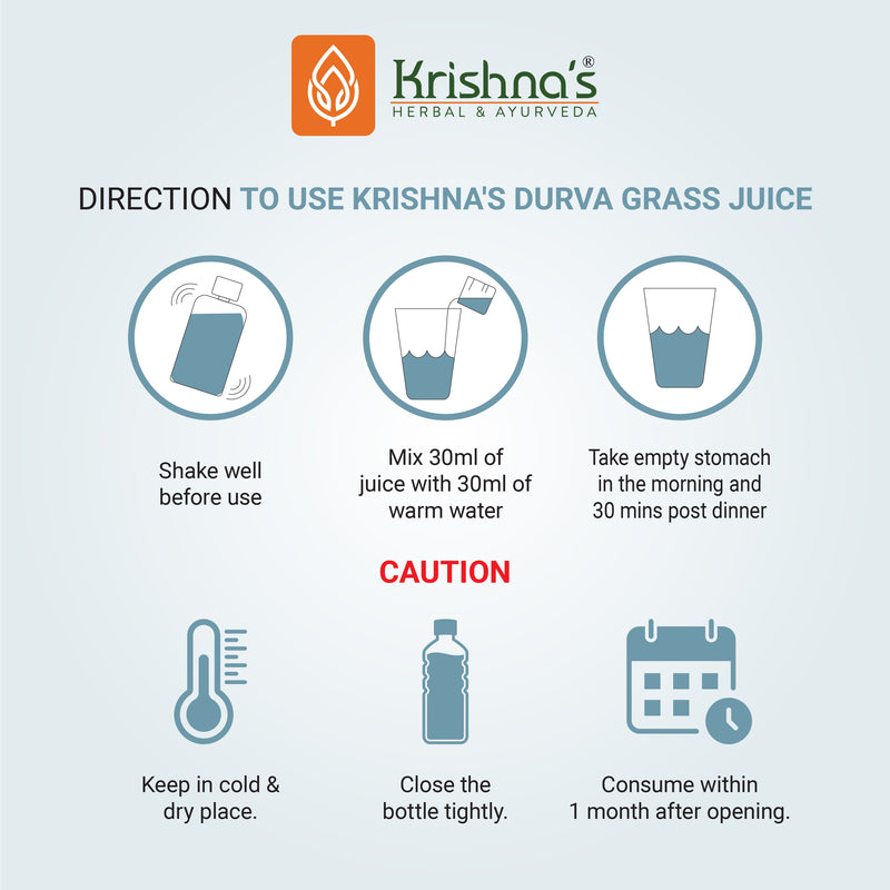 Direction to Use Durva Grass Juice