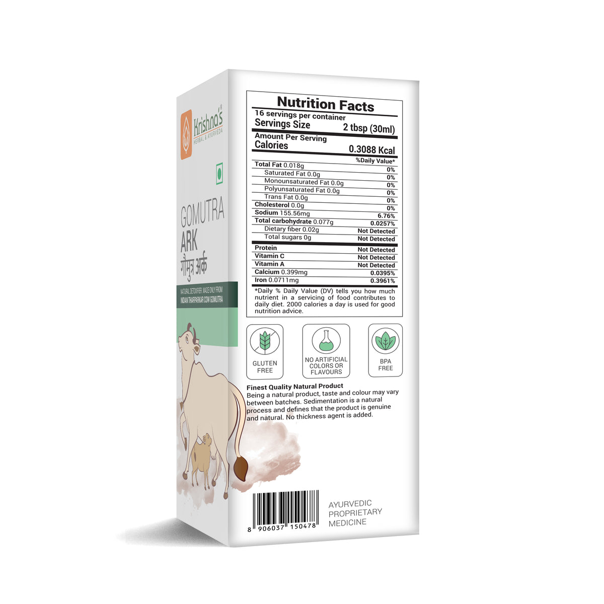 Gomutra Ark Juice Nutrition Facts