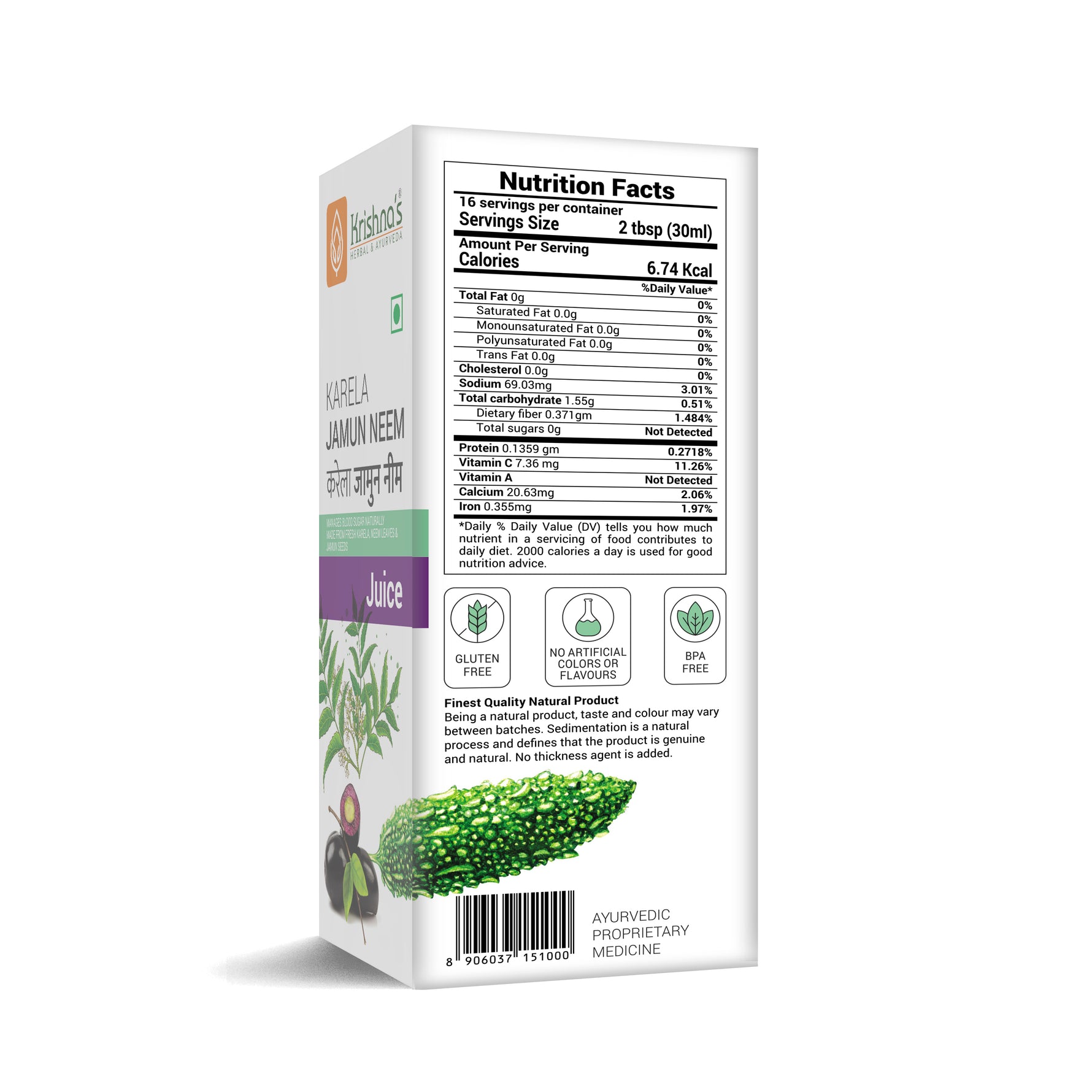 Karela Jamun Neem Juice Nutrition Facts