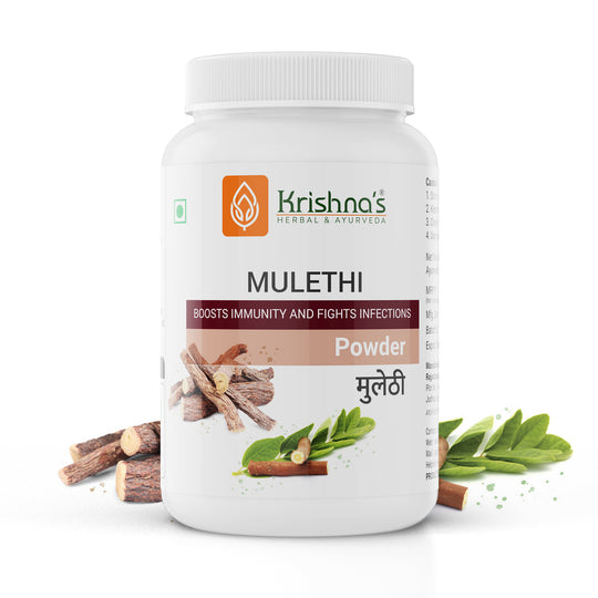 KRISHNA HERBALS MULETHI POWDER  PACK OF TWO 100 GM EACH Bottle of 100 GM