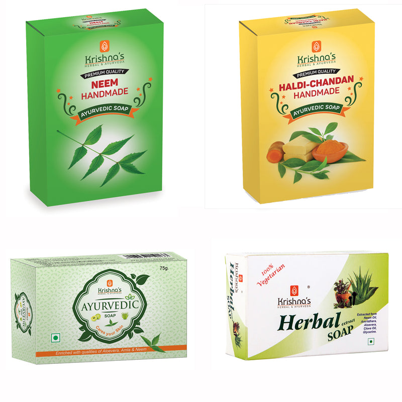 Natural Handmade Soaps Combo -Haldi | Chandan| Neem | Herbal | Ayurvedic Soap